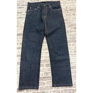 Uniqlo Selvedge Jeans Mens 31x27 Raw Blue Denim Straight Slim Stretch Kaihara